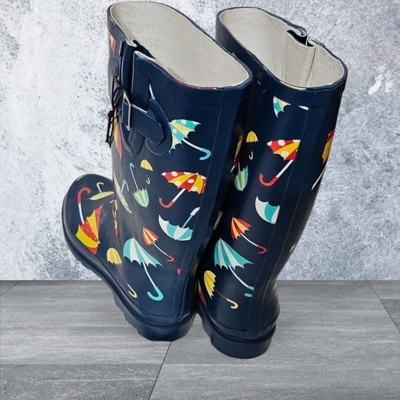 Via Rosa Snow Rain Boots Multicolor Umbrella Print Size 11 - Picture 2 of 5